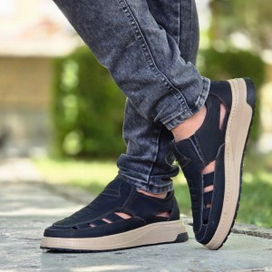 فروش بادوام کفش تابستانه مردانه منحصربفرد رنگ مشکی باارسال رایگان