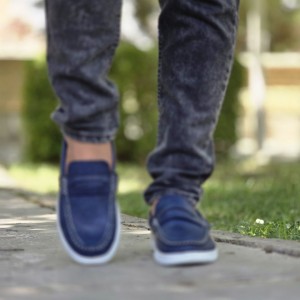 فروش ویژه کفش  کالج مردانه پسرانه شیک و خاص رنگ آبی باارسال رایگان