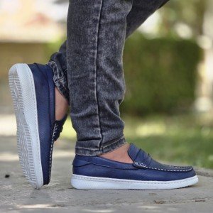 فروش ویژه کفش  کالج مردانه پسرانه شیک و خاص رنگ آبی باارسال رایگان