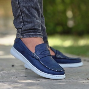 فروش ویژه کفش  کالج مردانه پسرانه شیک و خاص رنگ آبی باارسال رایگان