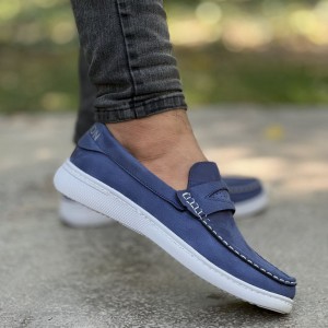 فروش شگفت انگیز  کفش  کالج مردانه پسرانه راحت وجذاب رنگ آبی باارسال رایگان