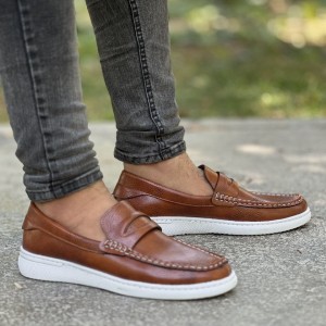 حراج تابستانه کفش  کالج مردانه پسرانه شیک و باکیفیت رنگ قهوه ای  باارسال رایگان