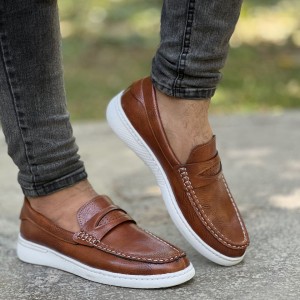 حراج تابستانه کفش  کالج مردانه پسرانه شیک و باکیفیت رنگ قهوه ای  باارسال رایگان