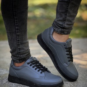 حراج فوق العاده کفش اسپرت مردانه پسرانه  مدل ونس شیک و راحت رنگ طوسی ارسال رایگان