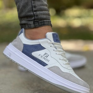 حراج استثنایی کفش اسپرت ست زنانه و مردانه مدل فندی زیبا و خاص رنگ سفید ابی طوسی ارسال رایگان