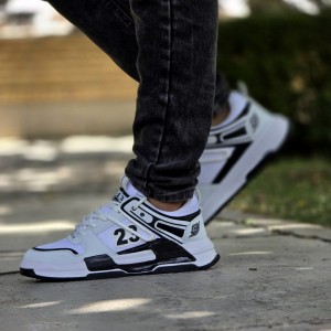 تخفیف استثنایی کفش اسپرت مردانه پسرانه مدل جردن 23 رنگ سفید طوسی   زیبا و خاص با ارسال رایگان