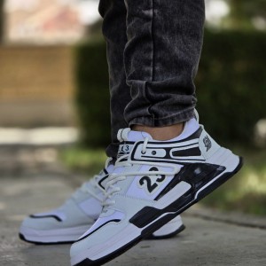 حراج فوق العاده  کفش اسپرت مردانه پسرانه مدل جردن 23 رنگ سفیدمشکی  راحت و خاص  با ارسال رایگان