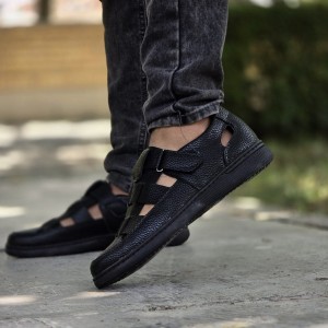 فروش بادوام کفش تابستانه مردانه منحصربفرد رنگ مشکی باارسال رایگان