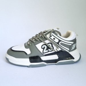 فروش استثنایی کفش اسپرت مردانه پسرانه مدل جردن 23 رنگ طوسی سفید جذاب  با ارسال رایگان