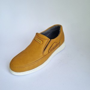 فروش بی نظیر کفش مجلسی اداری مردانه پسرانه مقاوم   و پر فروش رنگ خردلی  باارسال رایگان