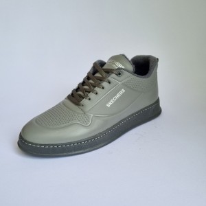 حراج فوق العاده این هفته کفش اسپرت مردانه پسرانه مدل اسکیچرز  بسیار با کیفیت رنگ طوسی تمام با ارسال رایگان