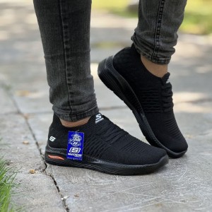 حراج فوق العاده  کفش اسکیچرز مردانه طبی زیبا و بادوام رنگ مشکی باارسال رایگان