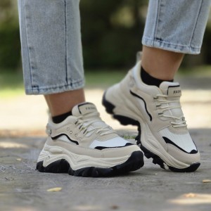 کفش اسپرت ونس دخترانه زنانه مدل فشیون رنگ سفید طوسی قرمز شیک