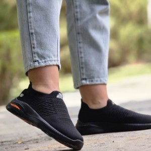 فروش جذاب  کفش اسپرت زنانه و دخترانه  جورابی مدل اسکیچرز شیک و دلبر رنگ طوسی باارسال رایگان