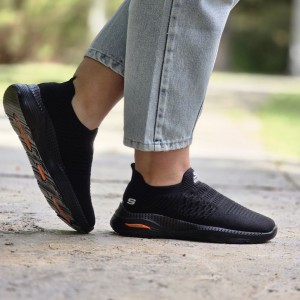 فروش جذاب  کفش اسپرت زنانه و دخترانه  جورابی مدل اسکیچرز شیک و دلبر رنگ طوسی باارسال رایگان