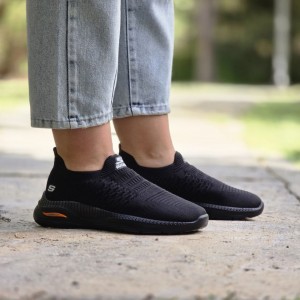 فروش جذاب  کفش اسپرت زنانه و دخترانه  جورابی مدل اسکیچرز شیک و دلبر رنگ طوسی باارسال رایگان