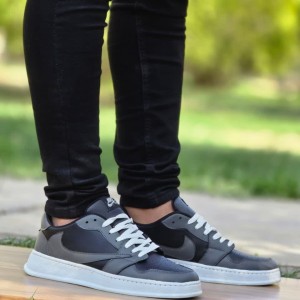 حراااج فوق العاده ویژه  کفش کتونی ونس مردانه پسرانه مدل نایک رنگ مشکی طوسی مناسب روزمره  رایگان کد 5209