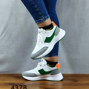 کفش اسپرت دخترانه و زنانه رنگ سفید سبز