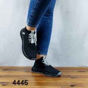 کفش اسپرت دخترانه و زنانه مدل جورابی رنگ مشکی طوسی کد 4446