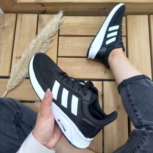 کفش کتونی اسپرت زنانه و دخترانه مدل اسپیسر ادیداس رنگ مشکی سفید