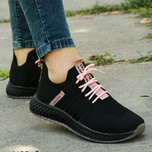 کفش اسپرت زنانه و دخترانه  جورابی مدل fashion رنگ مشکی صورتی