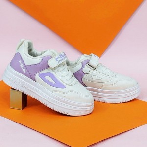 کفش کتونی  اسپرت بچگانه مدل فشیون رنگ  سفید بنفش