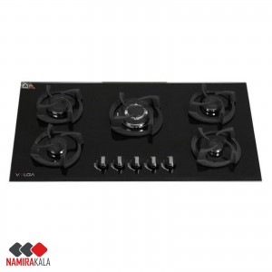 خرید اقساطی اجاق گاز صفحه ای 5 شعله شیشه ای ولگا مدل VG-570