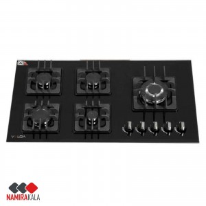 خرید اقساطی اجاق گاز صفحه ای 5 شعله شیشه ای ولگا مدل VG-521