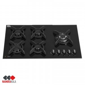 خرید اقساطی اجاق گاز صفحه ای 5 شعله شیشه ای ولگا مدل VG-531