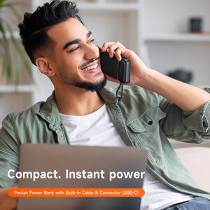 پاوربانک 22.5 وات 5000 با کابل و پورت متصل تایپ سی مک دودو