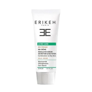 بی بی کرم ضد جوش اریکه پوست مختلط تا چرب بژ طلایی 30 میلی لیتر | Erikeh BB Cream Gold Beige oily skin 30ml