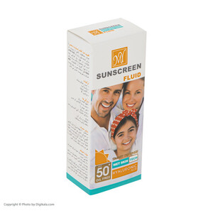 فلوئید ضدآفتاب بی‌رنگ مای SPF50 مدل Hyaluronic Acid مناسب انواع پوست، حجم 50 میلی‌لیتر