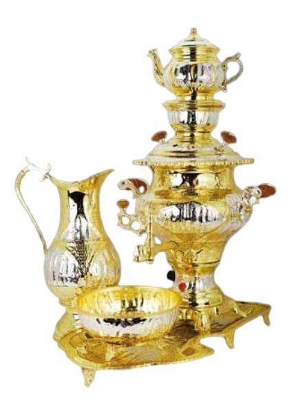 سماور طلایی یا نقره ای از جنس برنج