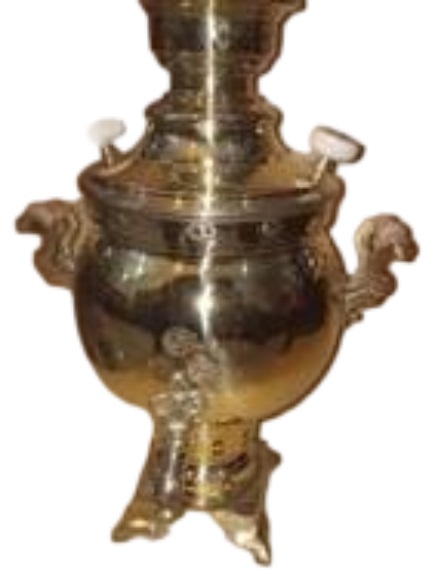 سماور ذغالی6لیتر برنجی زرد