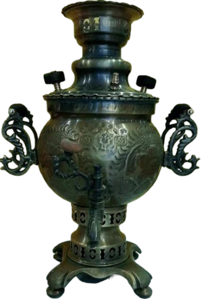 سماور ذغالی آنتیک 3 لیتر شیر خورشید