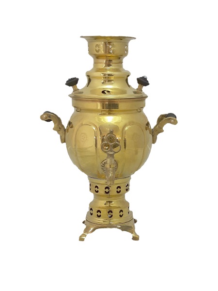 سماور زغالی برنجی زرد 1/5 لیتر