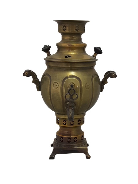 سماور زغالی برنجی انتیک 1/5 لیتر