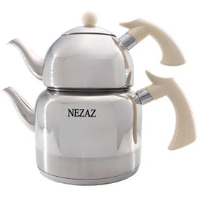 کتری و قوری 2/5 لیترقوری استیل ست باکالیت رنگی(NEZAZ) کد 2410