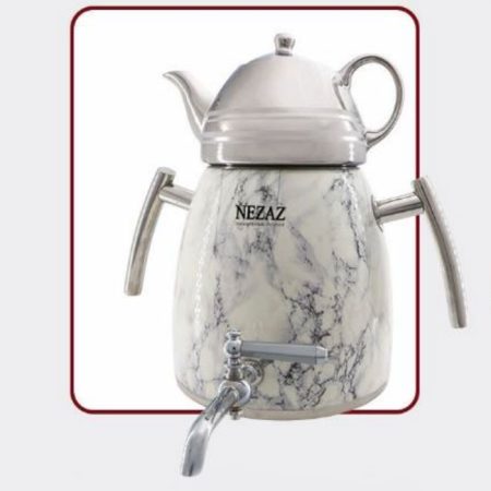 کتری و قوری 6 لیترهرمی طرح سنگ کروم (NEZAZ) کد 4019