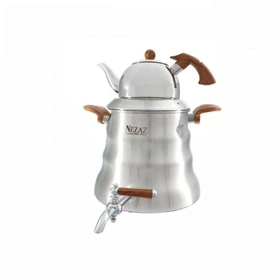 کتری و قوری 6 لیترهرمی کلاسیک  دسته  چوب  (NEZAZ) کد 4030