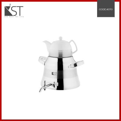 کتری و قوری هرمی دسته دو تکه 5/5 لیتر (KST) کد 4070