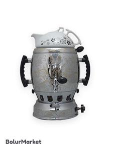 سماور افسون مدل پلوتون سوزنی با قوری سه کاره  6 لیتر