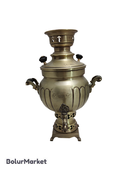 سماور ذغالی انتیک ترکدار توپی ۳لیتری