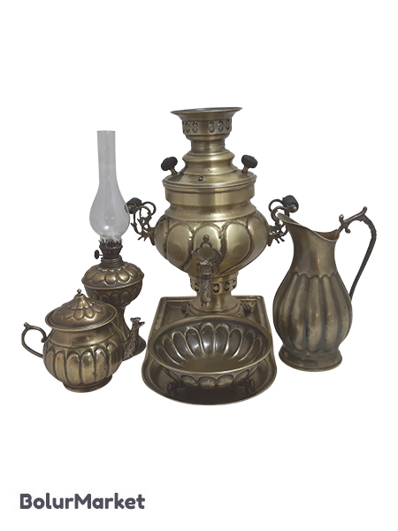 سماور ذغالی نگین مدل دسته توری