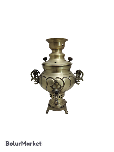 سماورذغالی انتیک مدل نگین قل دار حجم ۴لیتری