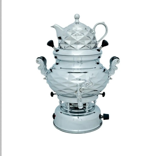 سماور طوفان 6 لیتری مدل عدسی کروم