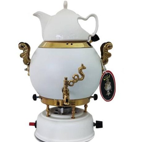 سماور طوفان 6 لیتری مدل تخم مرغی فندک دار باقوری