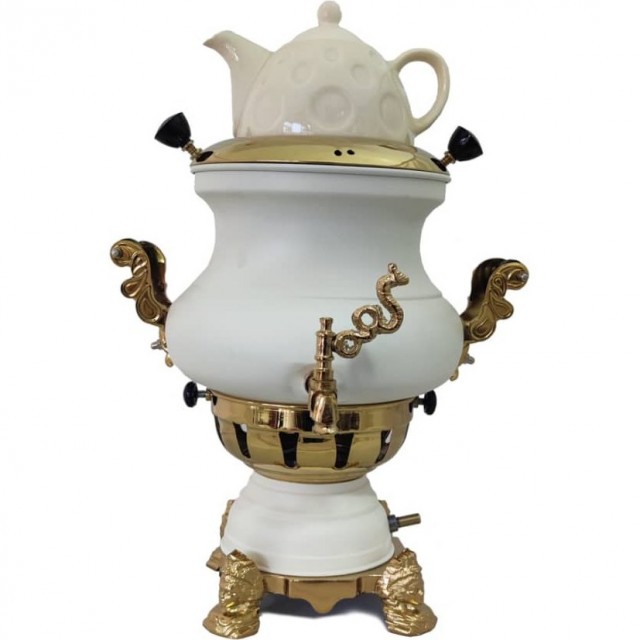 سماور طوفان 6 لیتری مدل گلابی سه کاره ساده