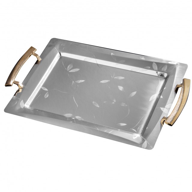 سینی آینه ای دسته طلایی  زاماک جفتی کی اس تی (KST) کد 616