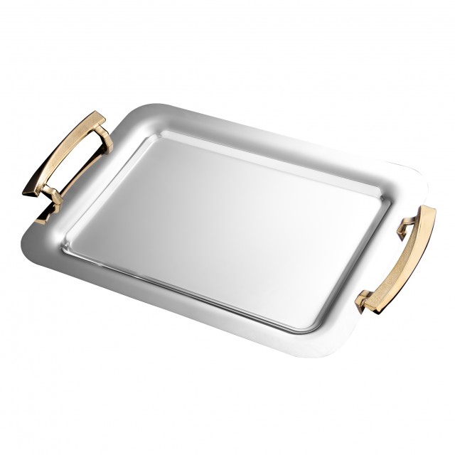 سینی آینه ای دسته طلایی زاماک جفتی کی اس تی (KST) کد 816